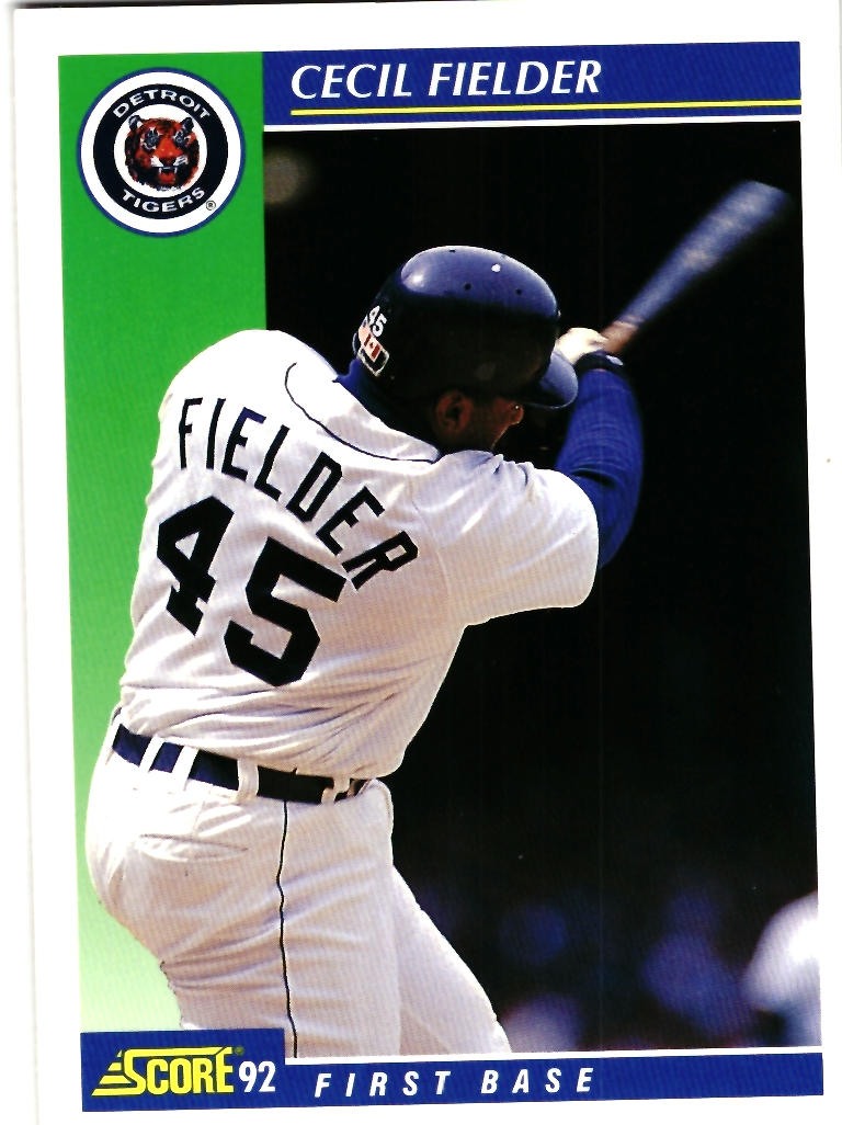 Cecil Fielder 1992 Score Baseball Card